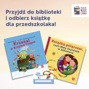 Grafika Instytutu Książki promująca projekt "Mała książka - wielki człowiek"